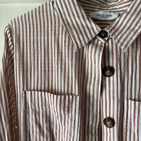 CJLA Rust Striped Shirt Dress - Picture 4 of 7